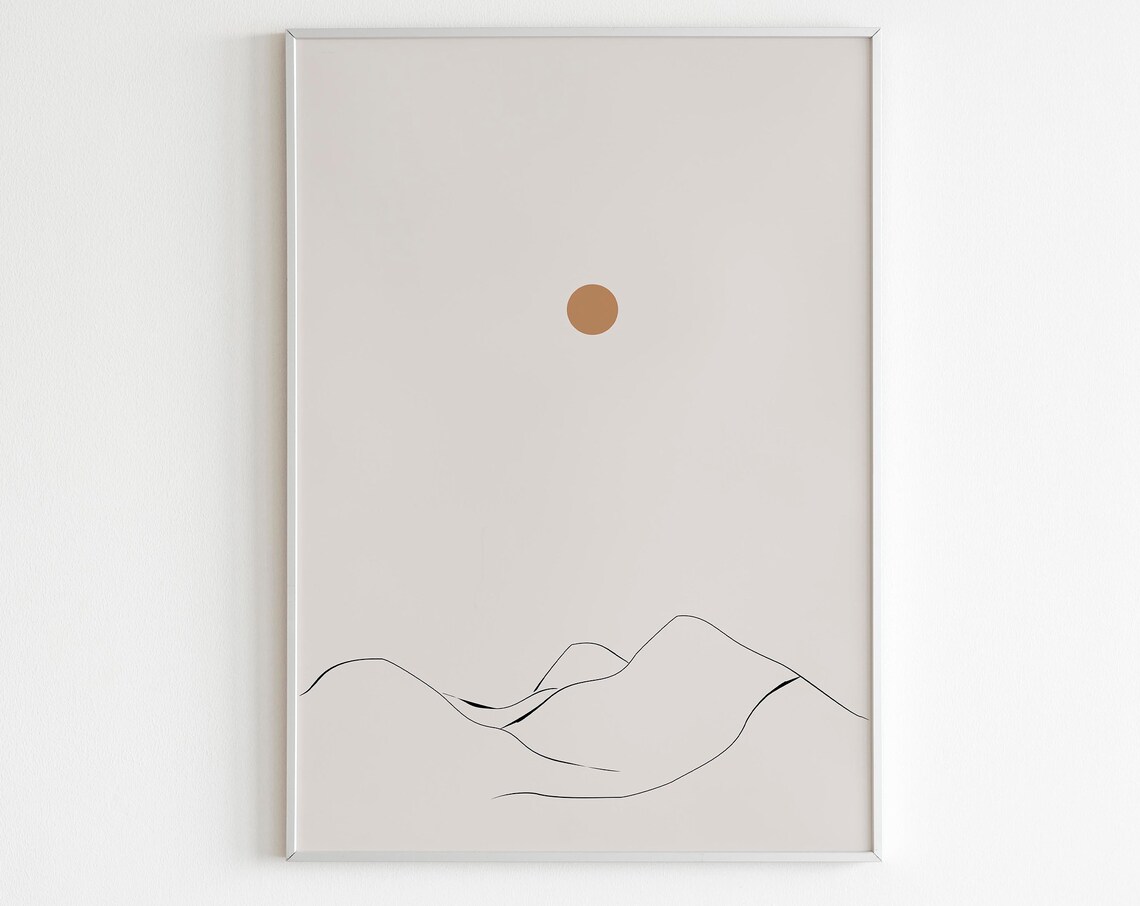 Boho Abstract Mountain Landscape Art Print