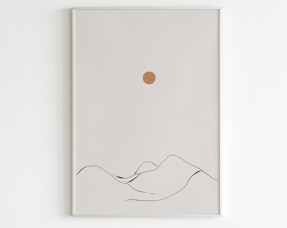 Boho Abstract Mountain Landscape Art Print