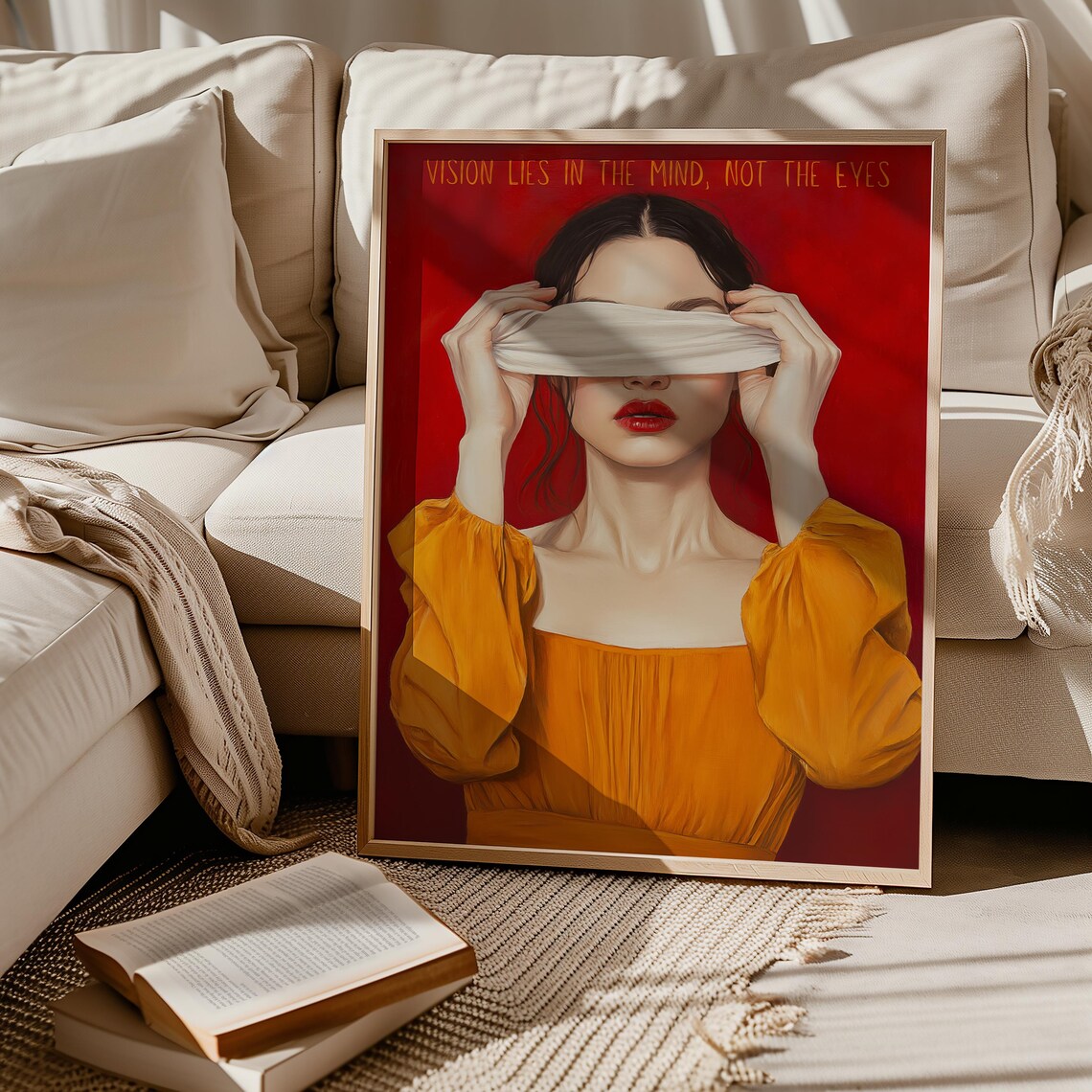 Minimalist Woman Painting, Modern Office Decor - Image 3