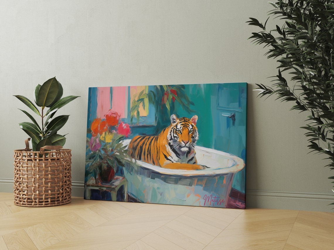 Vintage Matisse Tiger In Bathtub, Art Print - Image 2