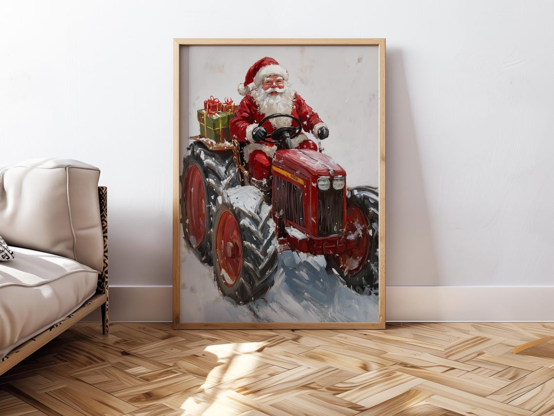 Santa Claus Painting, Christmas Nursery Decor - Image 3