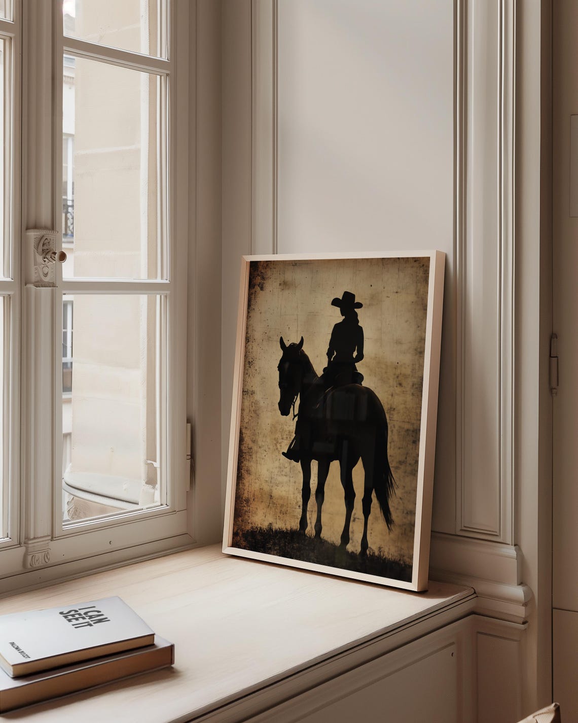 Vintage Cowgirl Western Poster, Office Wall Decor - Image 2
