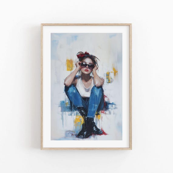 Modern Abstract Woman Art Bold Edgy Portrait For Contemporary Home Decor