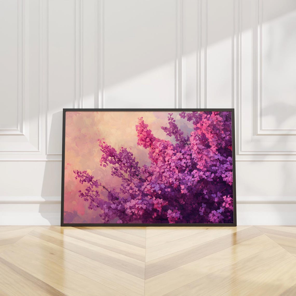 Dreamy Pink Lilac Bush Blossom Sunset Soft Floral Art Poster