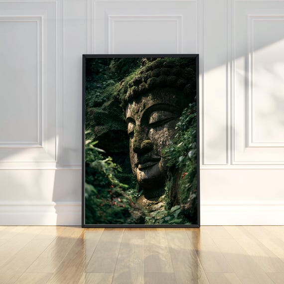 Buddha Wall Art Print Zen Mountain Painting Buddhist Trendy Poster Asian Spiritual Modern Home Decor Gift