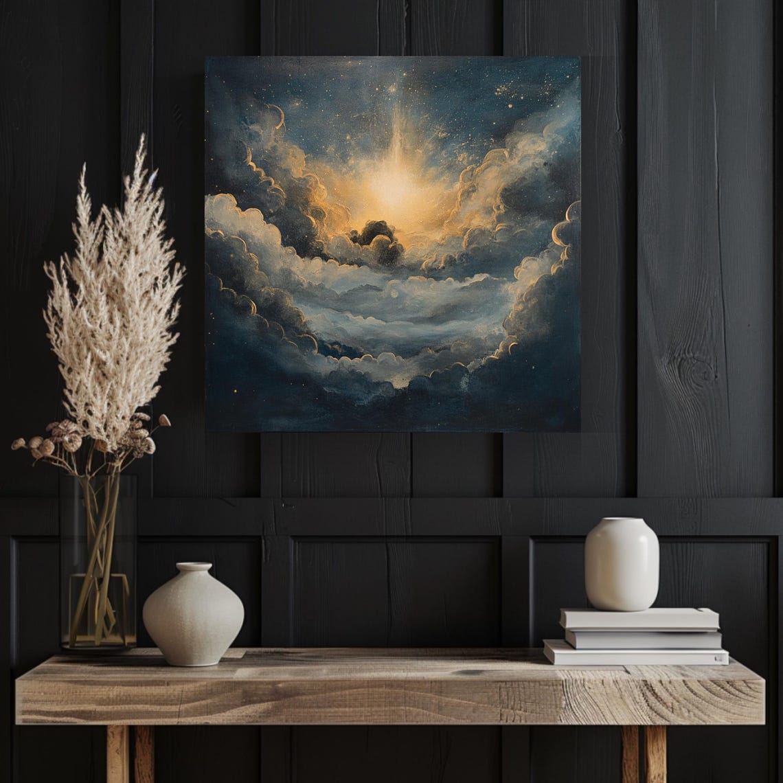Celestial Cloudscape Wall Art Dreamy Sky Print Ethereal Clouds And Stars Art Heavenly Landscape Decor Unique Gift Idea - Image 4