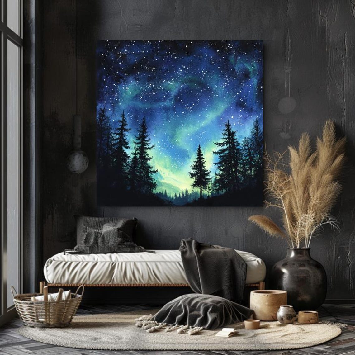 Celestial Sky Decor Mystical Night Wall Art Mystical Large Wall Art Square Wall Art College Dorm Decor Nature Wall Art - Image 4