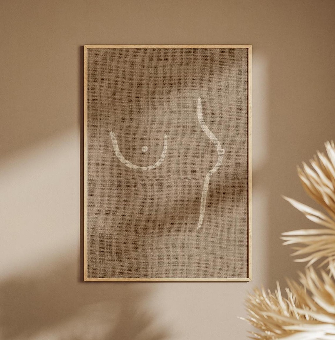 Minimalist Woman Poster, Beige Texture Abstract - Image 5
