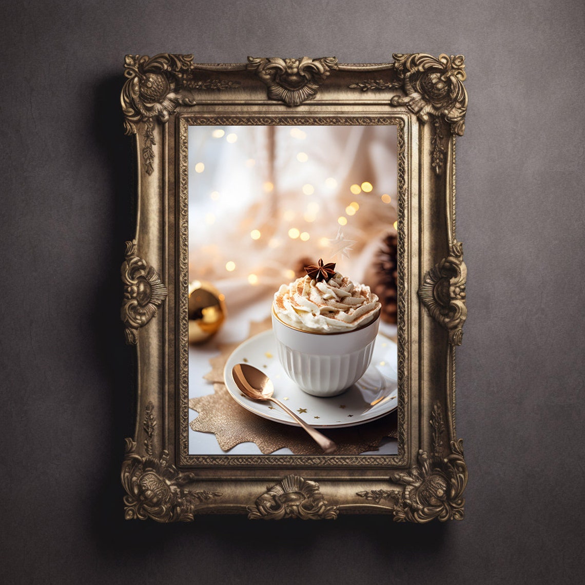 Hot Chocolate With Whipped Cream Christmas Drink Holiday Art Poster - Image 2