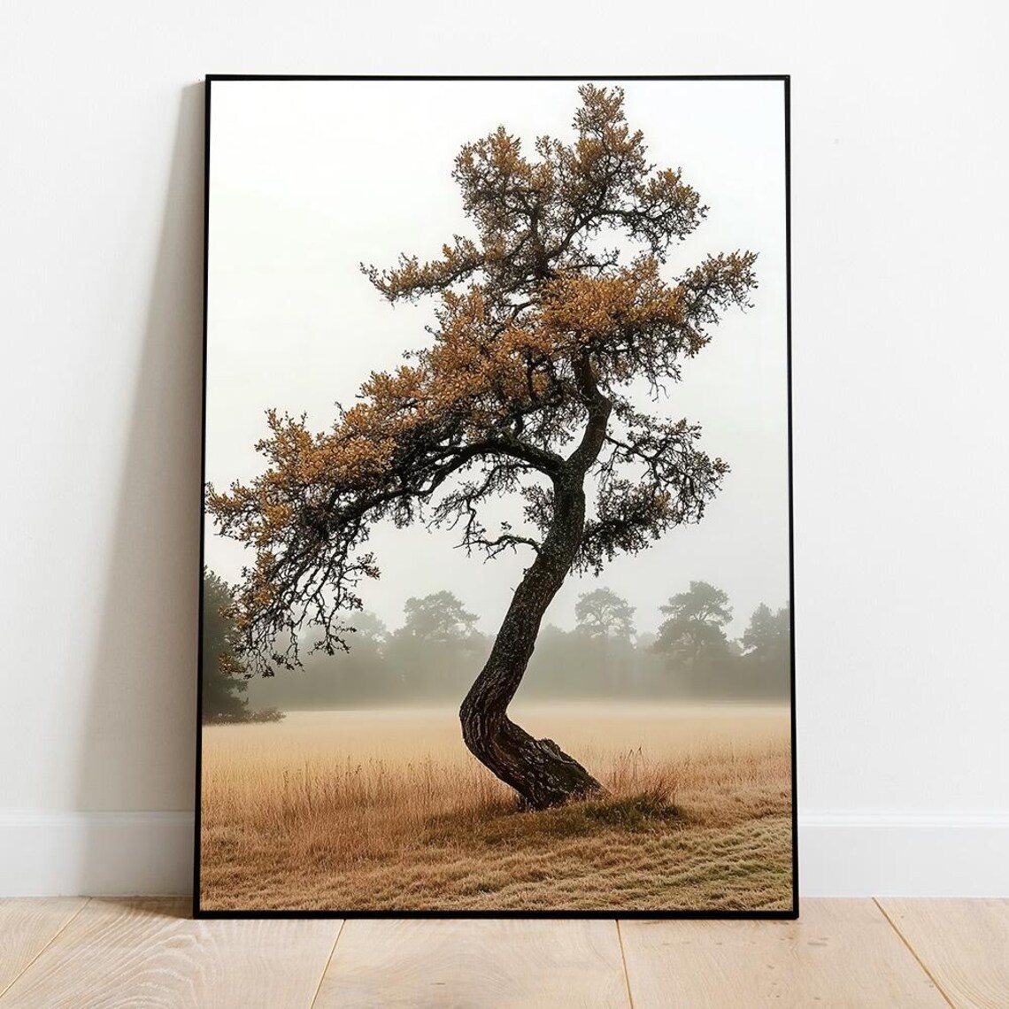 Fall Tree Art Print, Moody Autumn Landscape