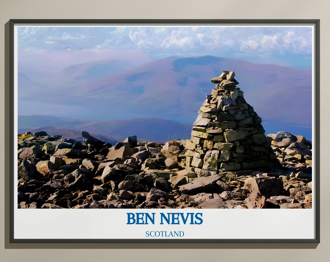 Ben Nevis Scotland Summit Cairn on the UK's Highest Mountain Poster