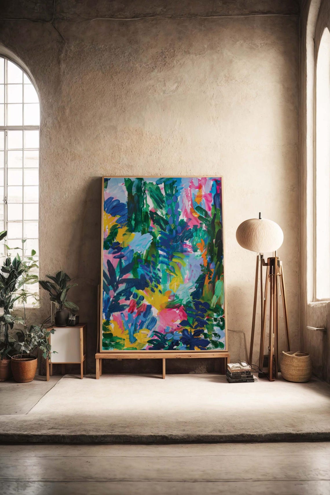 Dark Tropical Jungle Leaves Moody Abstract Botanical Art Poster - Image 4