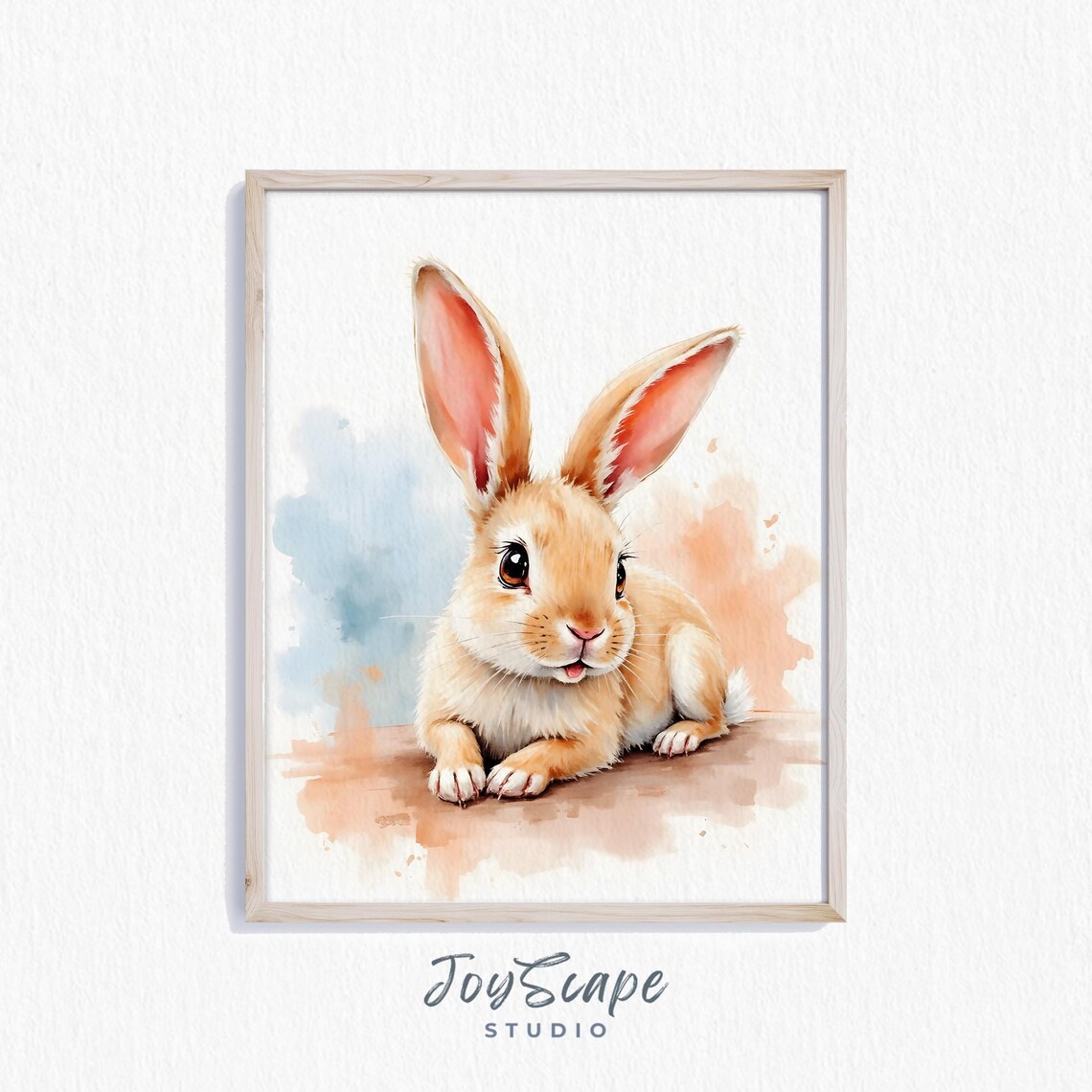 Sweet Baby Bunny Watercolor Cute Rabbit Kids Nursery Wall Art