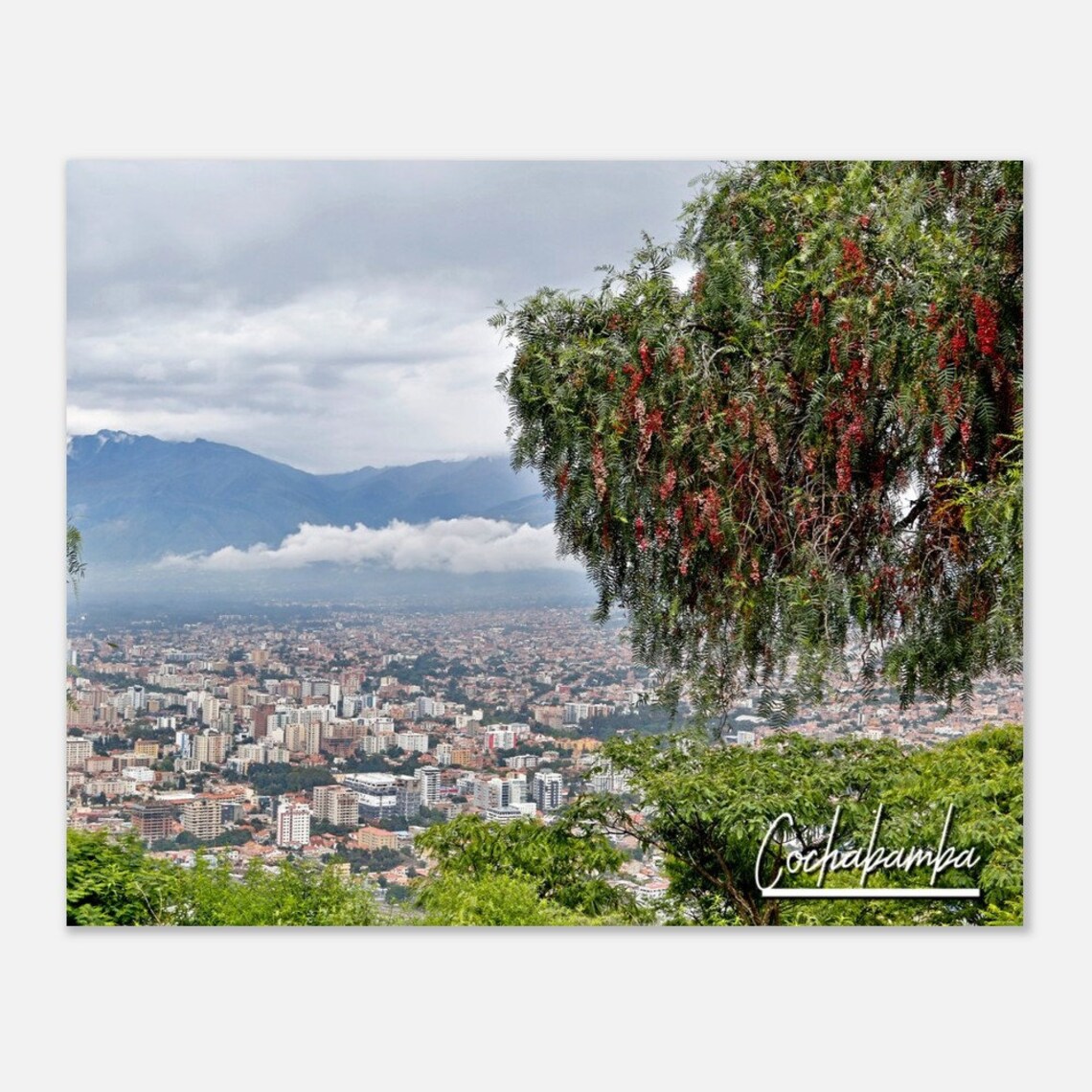 Cochabamba Bolivia City View Andes Mountains Aerial Photo Art Print