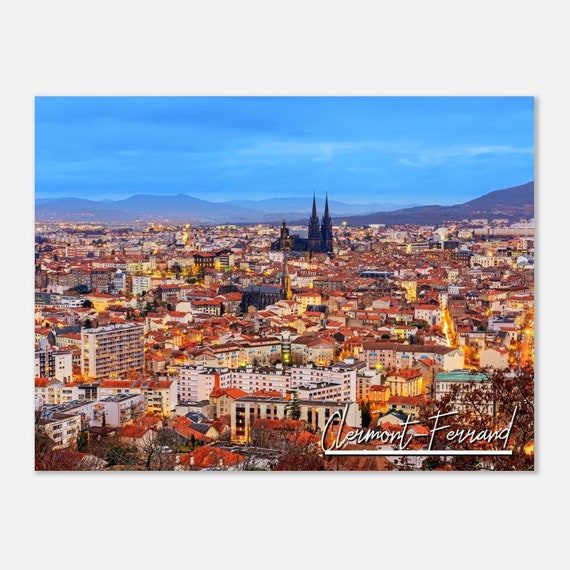 Clermontferrand France Skyline Poster Auvergne Travel Art