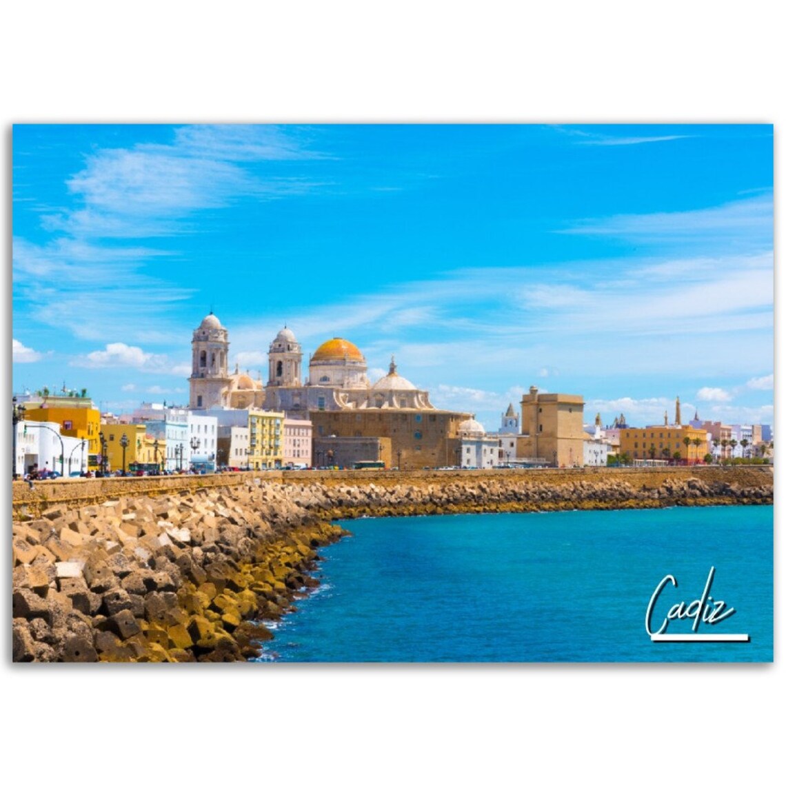 Cadiz Spain Cathedral Coastline Andalusia Travel Photography Poster