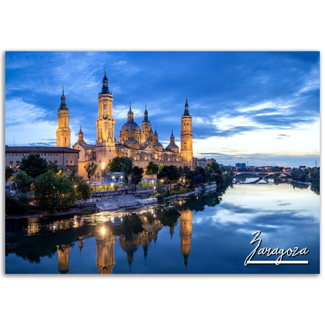 Zaragoza Spain Poster Print Cityscape Travel Photo