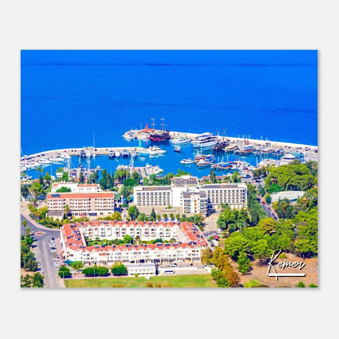 Kemer Turkey Marina Aerial Mediterranean Coast Travel Photo Poster