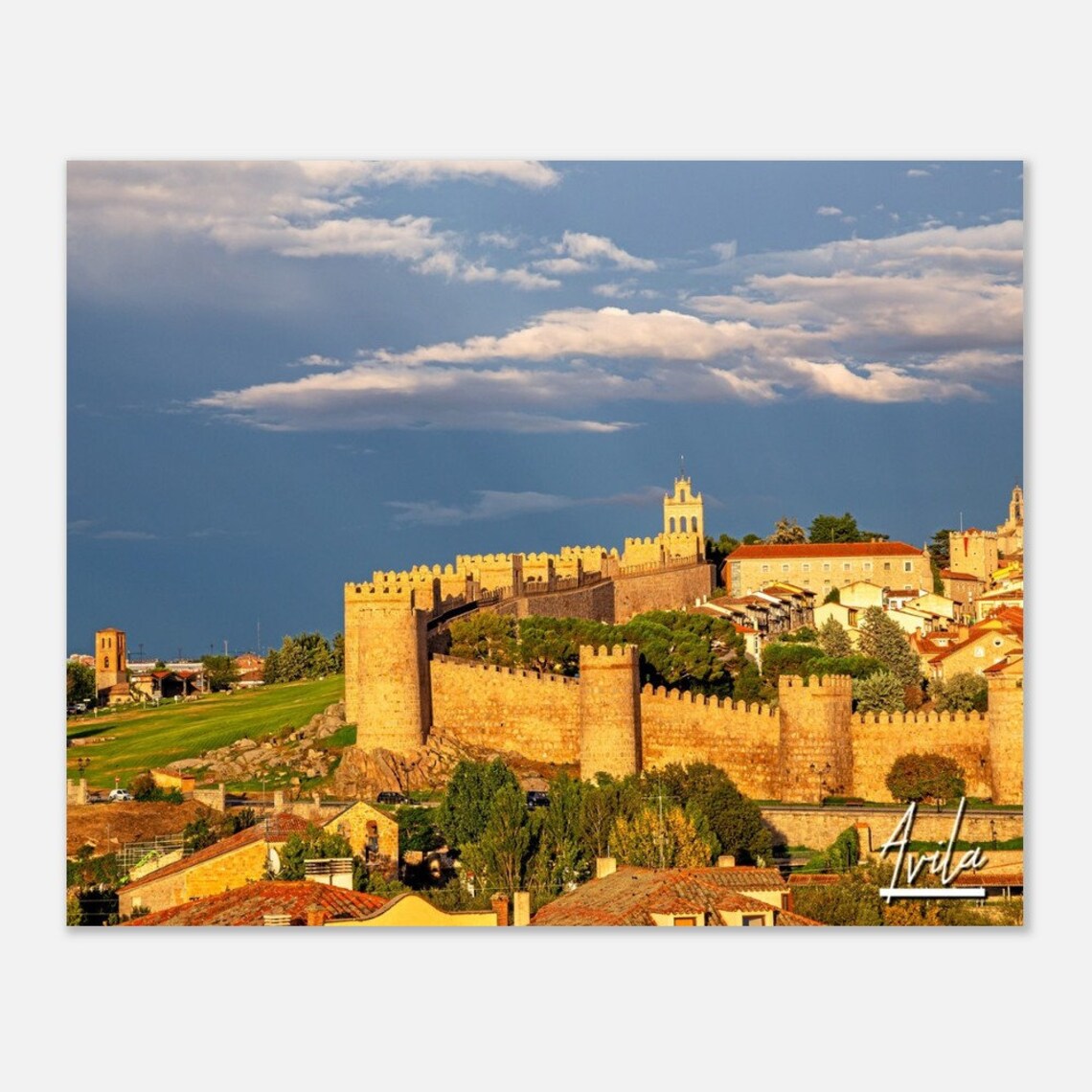 Avila Spain Medieval Cityscape Travel Poster