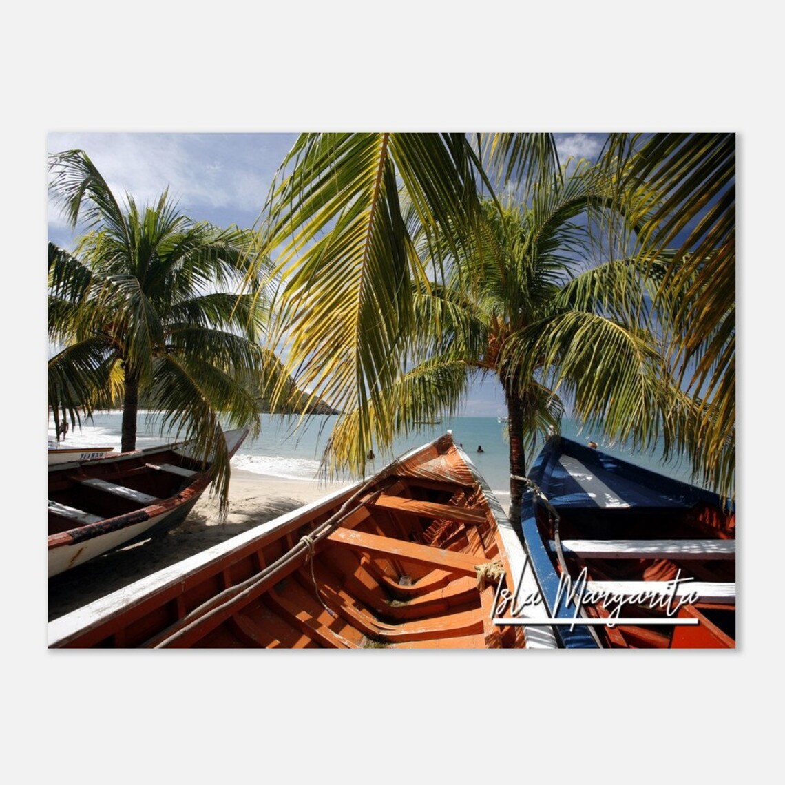 Isla Margarita Colorful Fishing Boats Palm Beach Venezuela Poster