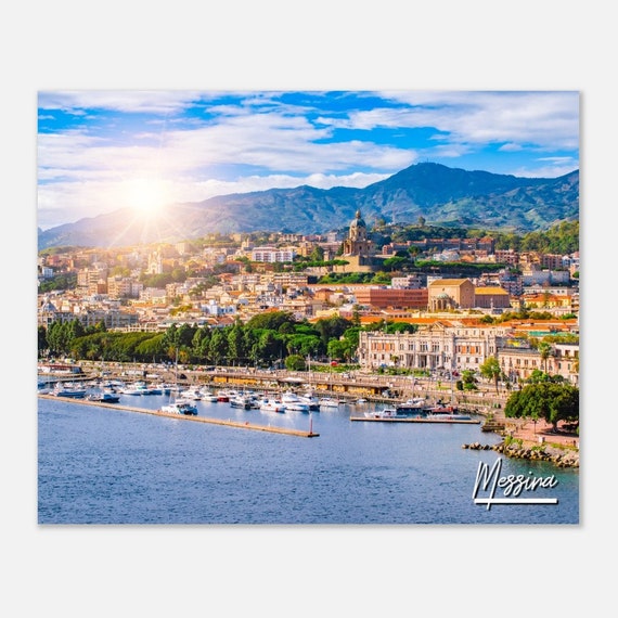 Messina Italy Poster Print Coastal Cityscape Wall Art