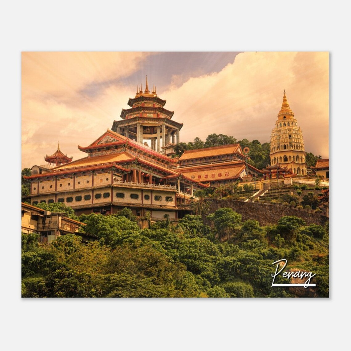 Penang Kek Lok Si Temple Malaysia Pagoda Travel Photo Poster