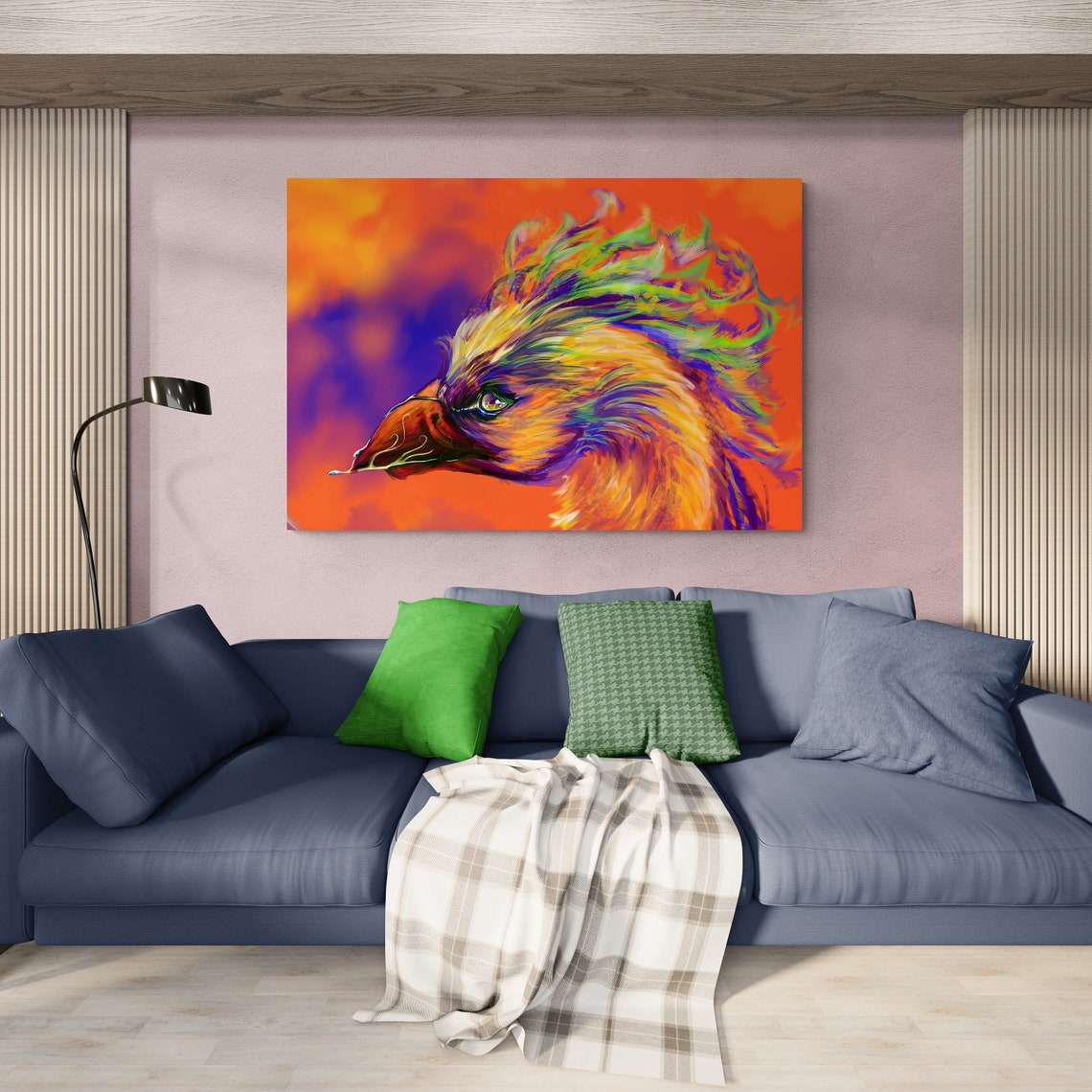 Rising Phoenix Fire Bird Orange Flames Mythical Creature Wall Art - Image 2