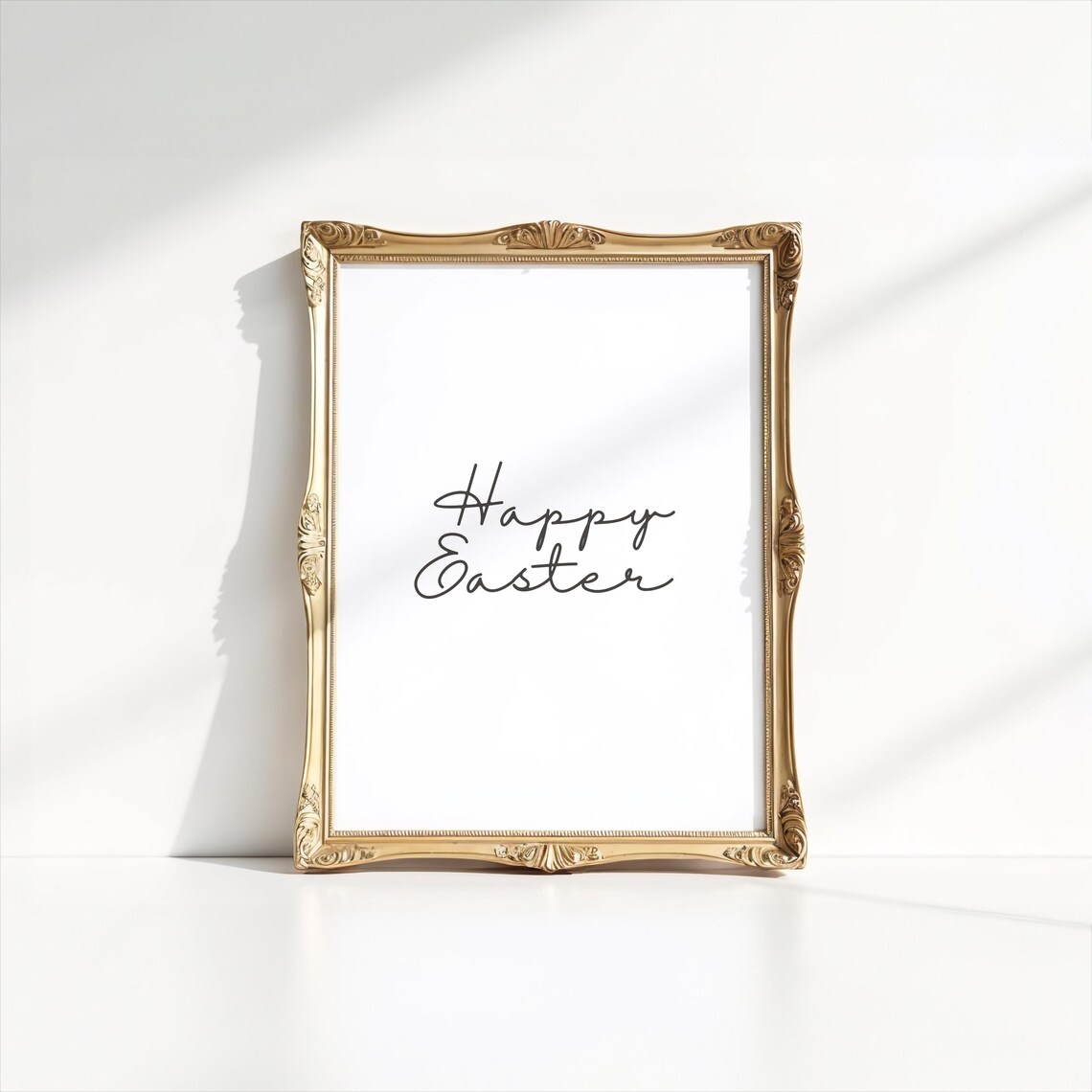 Minimalist Happy Easter Wall Art Modern Easter Sign Calligraphy Holiday Decor Elegant Script Typography - Image 3