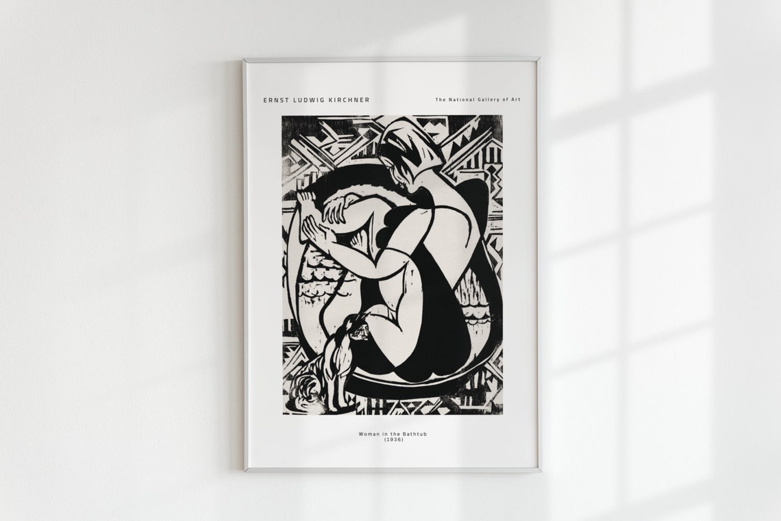 Ernst Ludwig Kirchner Woman in the Bathtub 1936 Woodcut Wall Art