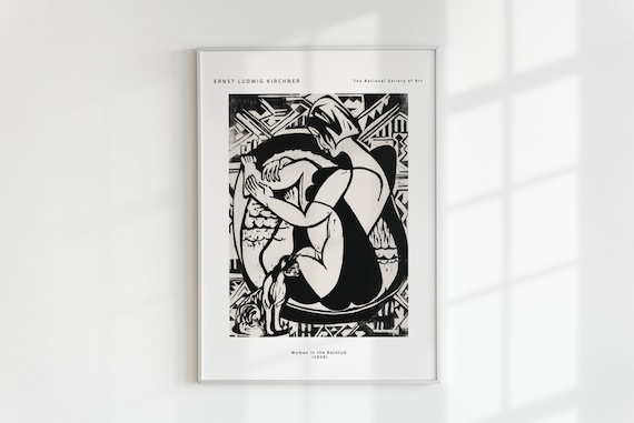 Ernst Ludwig Kirchner Woman in the Bathtub 1936 Woodcut Wall Art