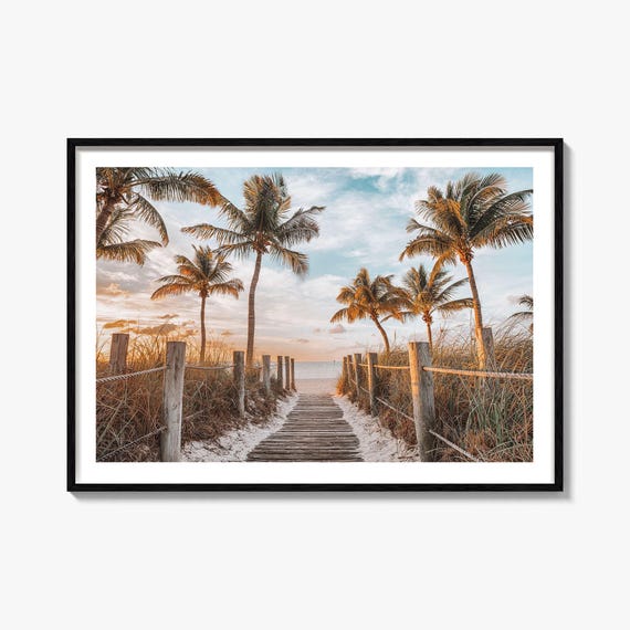 Key West Travel Street Map Poster Print