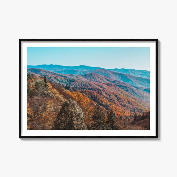 Great Smoky Mountains Autumn Foliage Mountain Landscape Photo Poster