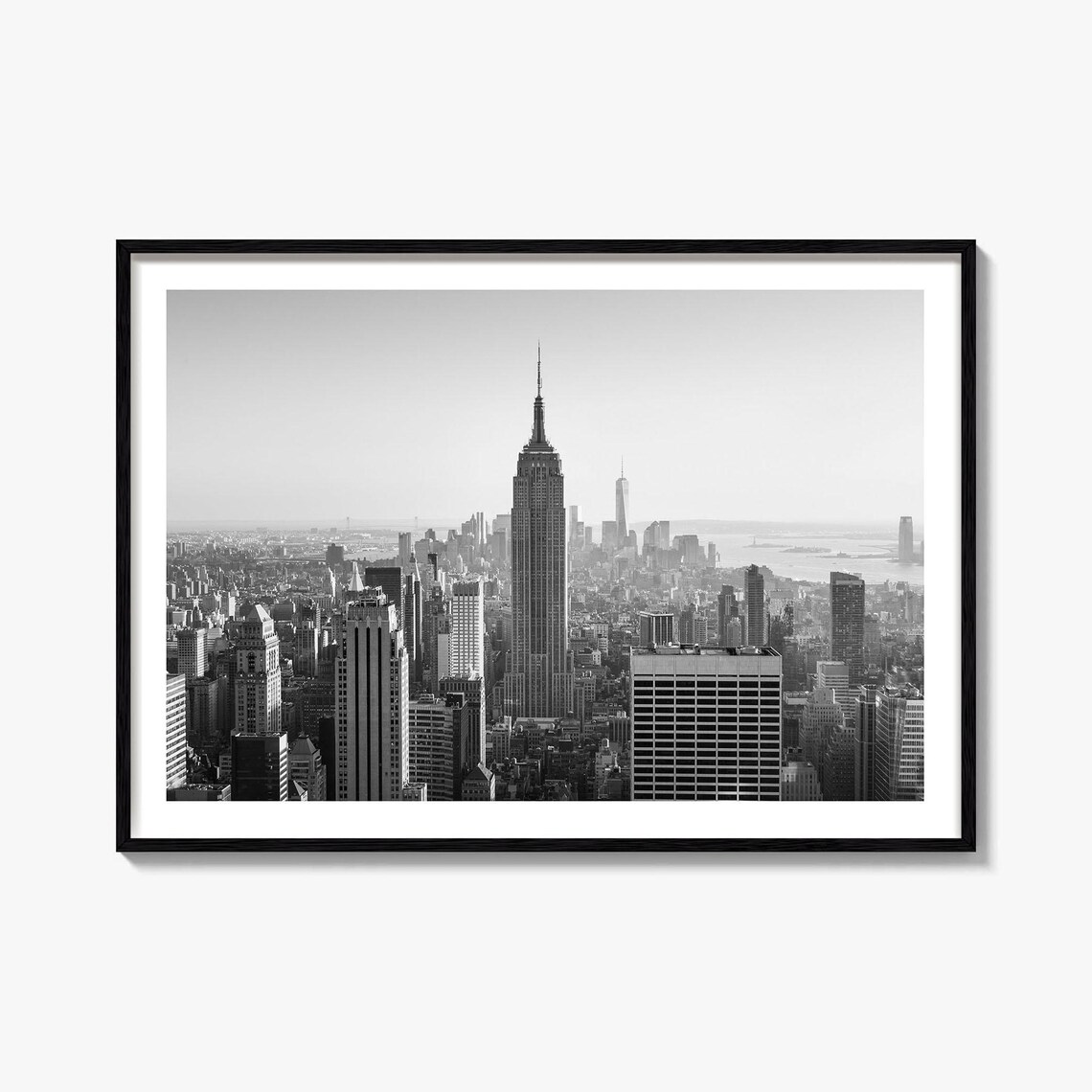 Manhattan Black And White Travel Poster Print