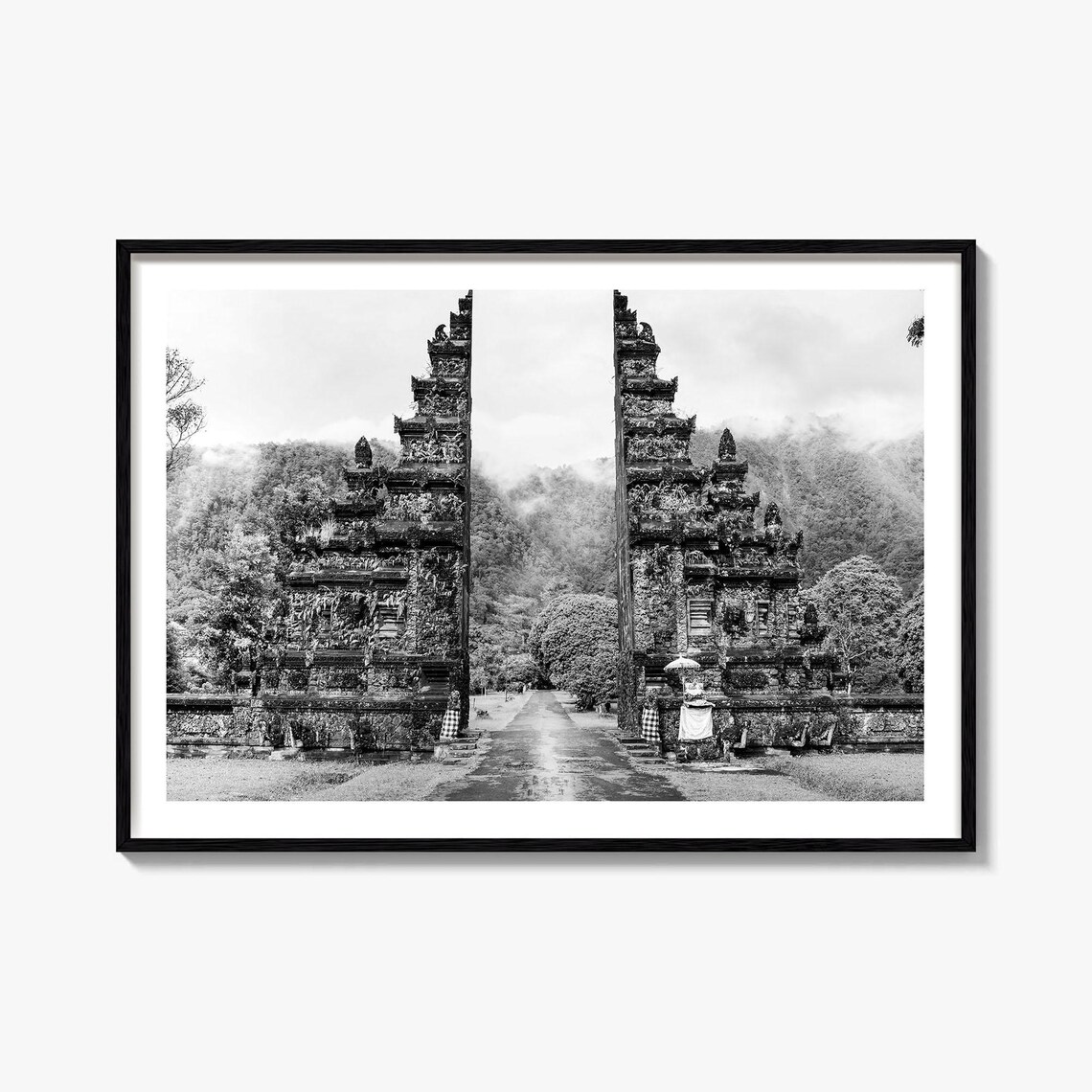 Indonesia Black And White Travel Map Art Print