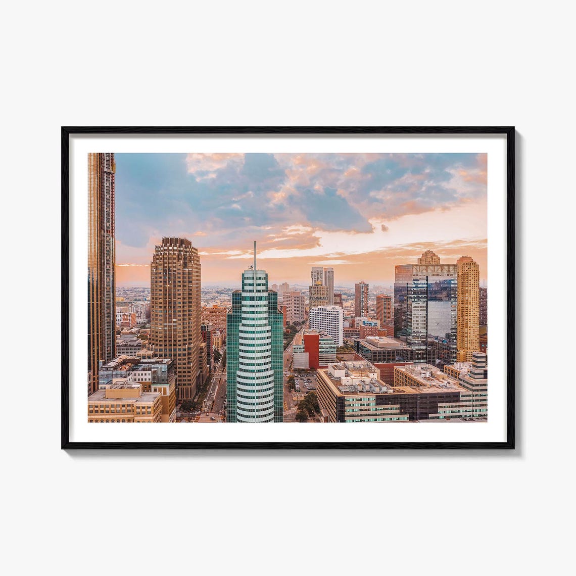 Jersey City New Jersey Skyline Sunset Modern City Photo Art Poster