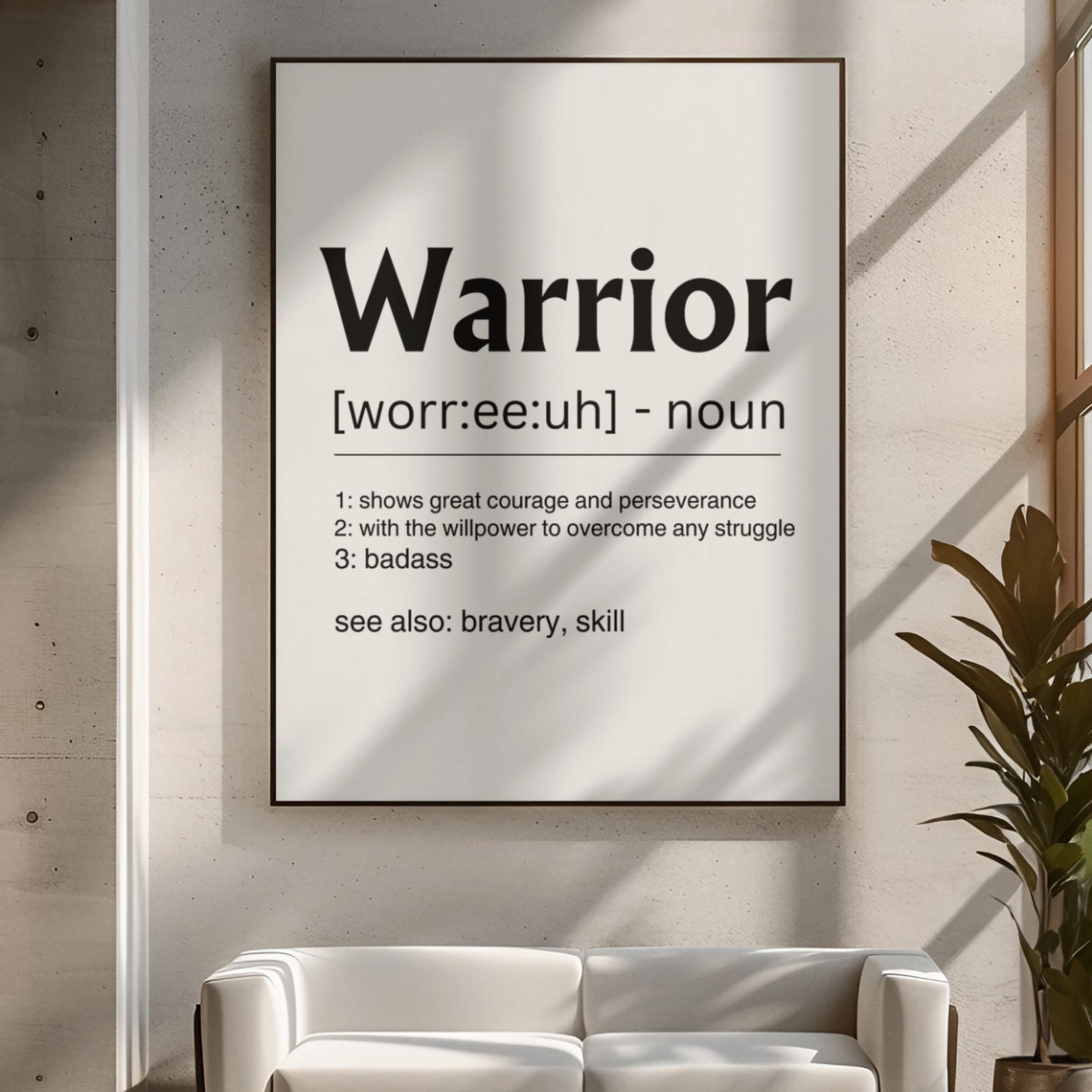 Warrior Definition Sign Inspirational Strength Badass Quote Poster - Image 7