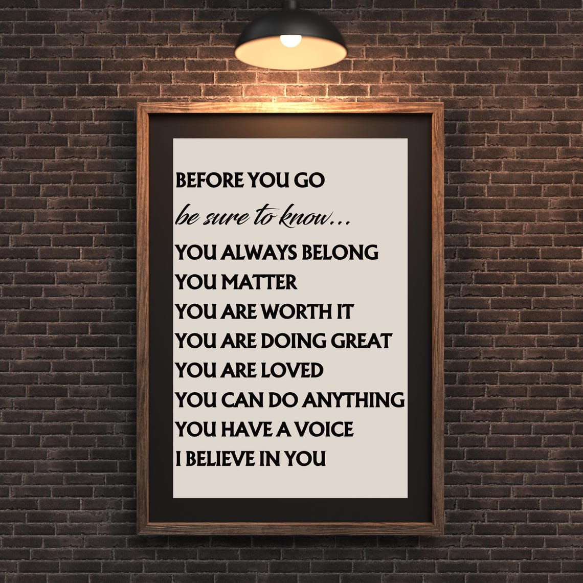 Before You Go Be Sure To Know Affirmations Kids Encouragement Poster - Image 3