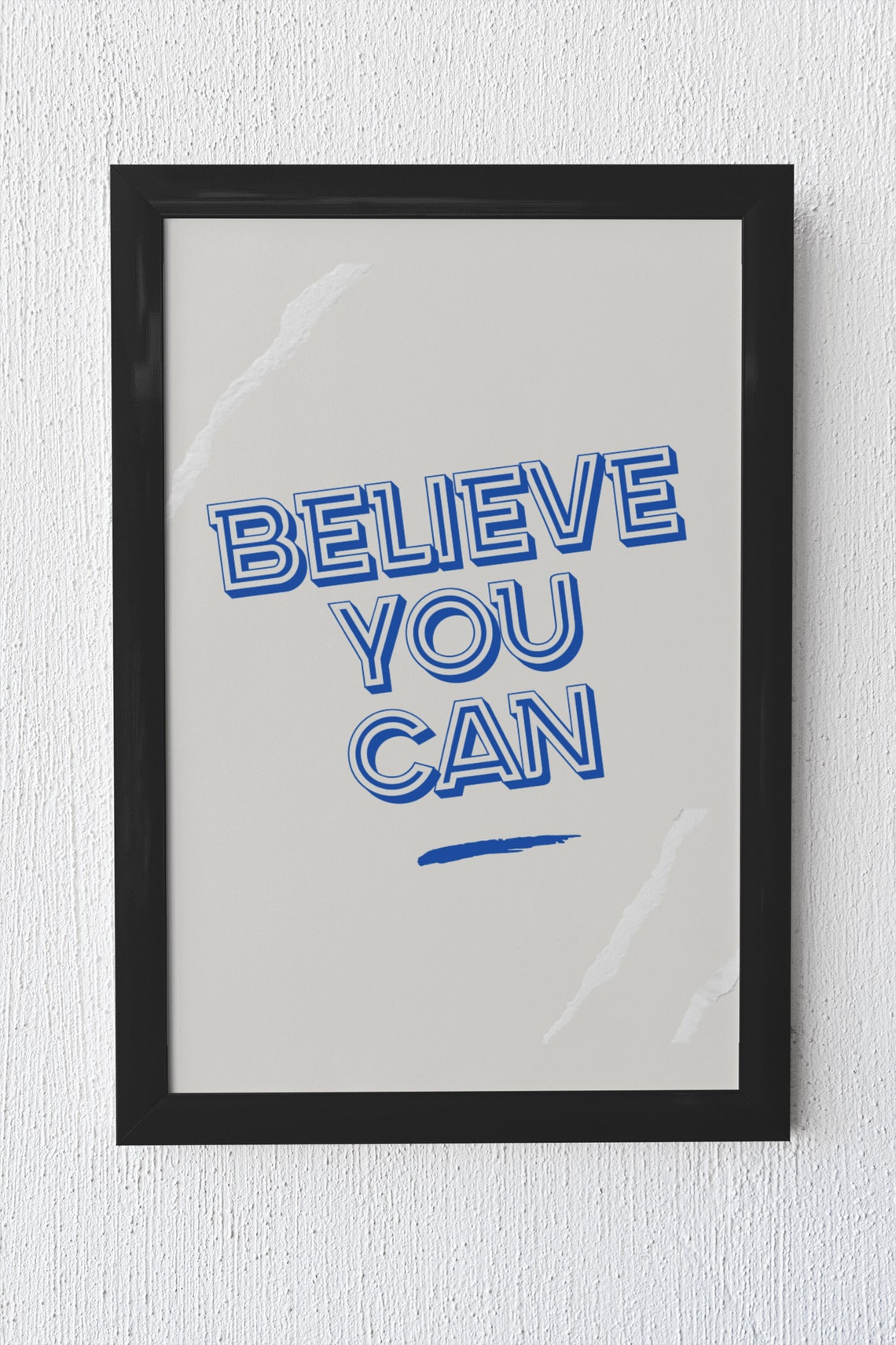 Believe You Can Motivational Quote Retro Typography Wall Poster - Image 4
