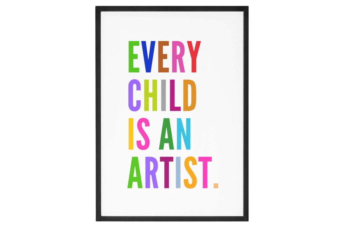 Every Child Is An Artist Colorful Rainbow Lettering Kids Poster - Image 2
