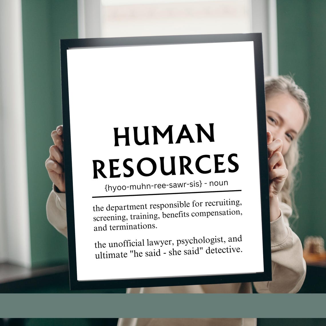 Human Resources Dictionary Definition Poster Funny HR Office Gift - Image 3