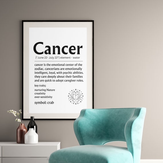 Cancer Definition Print Cancer Gifts Cancer Print Cancer Decor Zodiac Gifts Cancer Birthday Gift