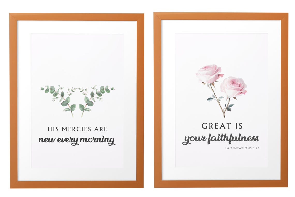 Bible Verse Wall Art Lamentations 323 Scripture Artwork His Mercies Are New Quote Print 5x7 8x10 16x20 18x24 20x24 - Image 6