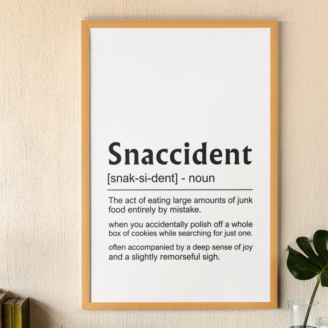 Snaccident Definition Funny Food Kitchen Humor Quote Wall Poster - Image 3