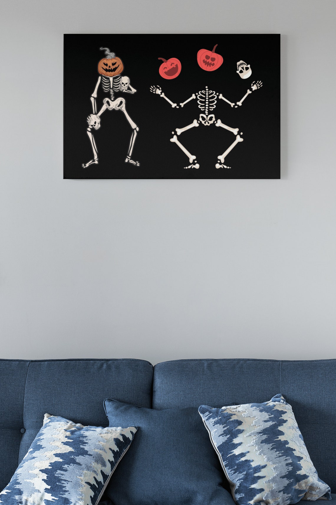 Dancing Skeletons Pumpkin Head Halloween Spooky Party Poster - Image 4