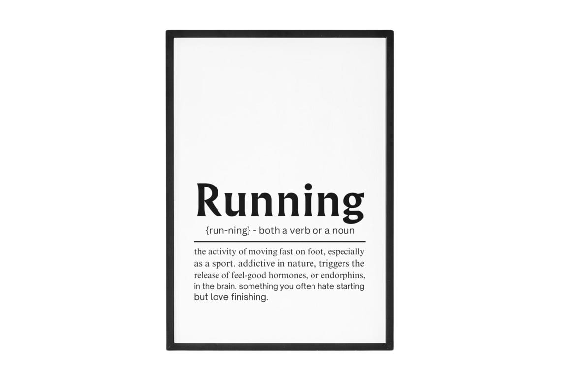 Running Definition Inspirational Quote Runner Athlete Gift Poster - Image 9