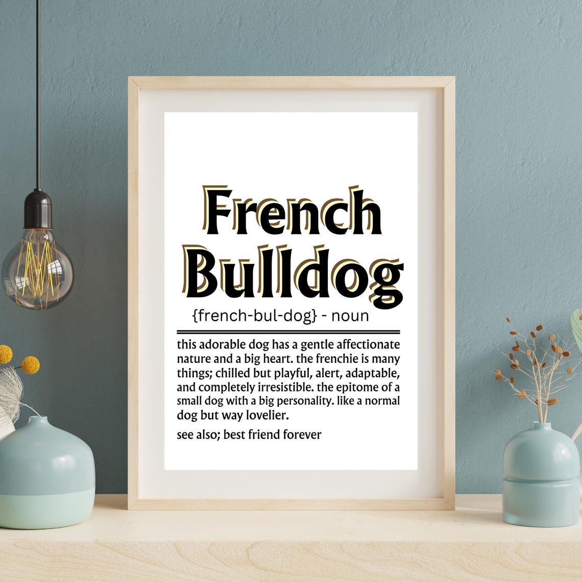 French Bulldog Print Dog Poster French Bulldog Gift Definition Print Dog Dad Dog Mom Gift Dog Owner Art - Image 2