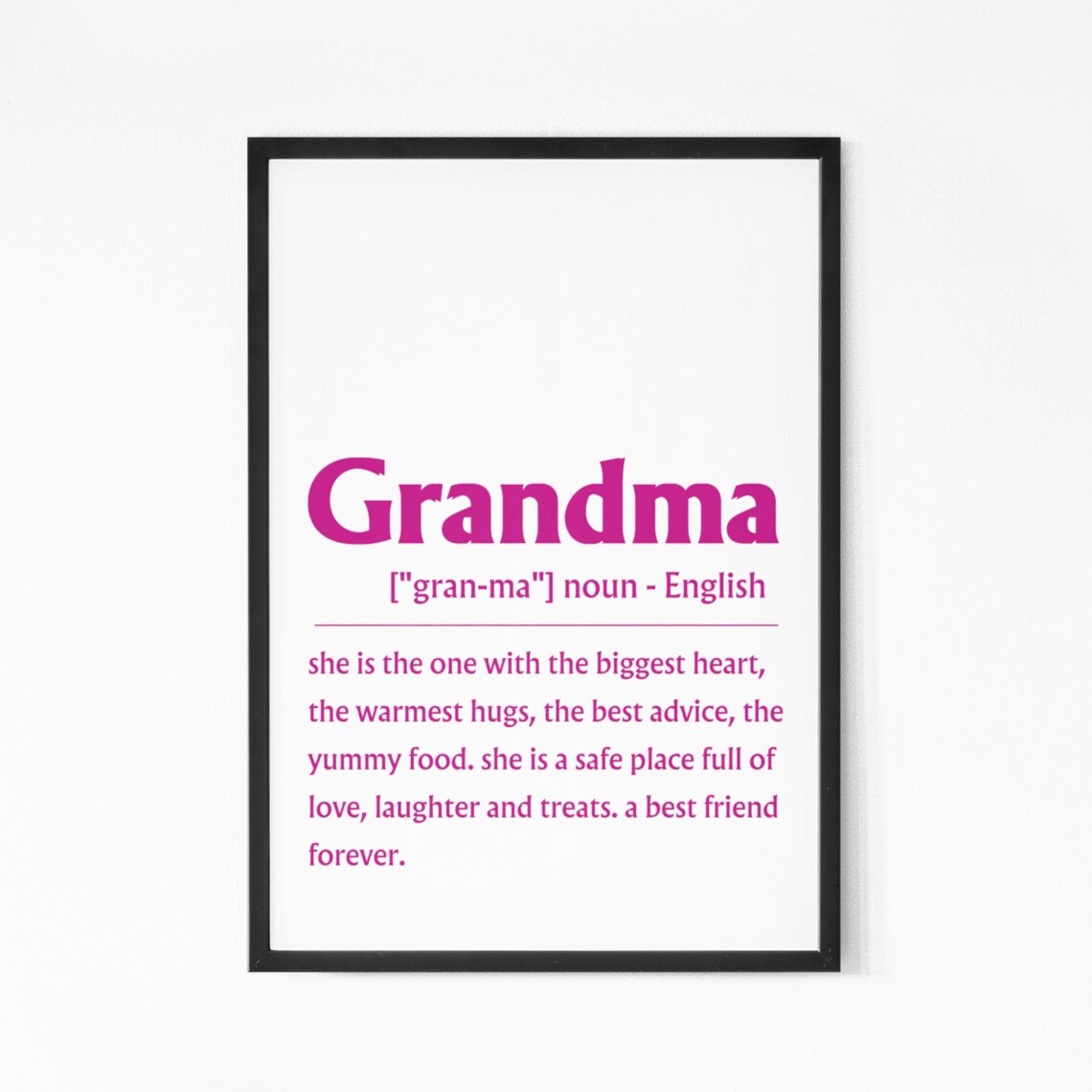Grandma Definition Pink Sign Best Friend Forever Gift Poster - Image 8