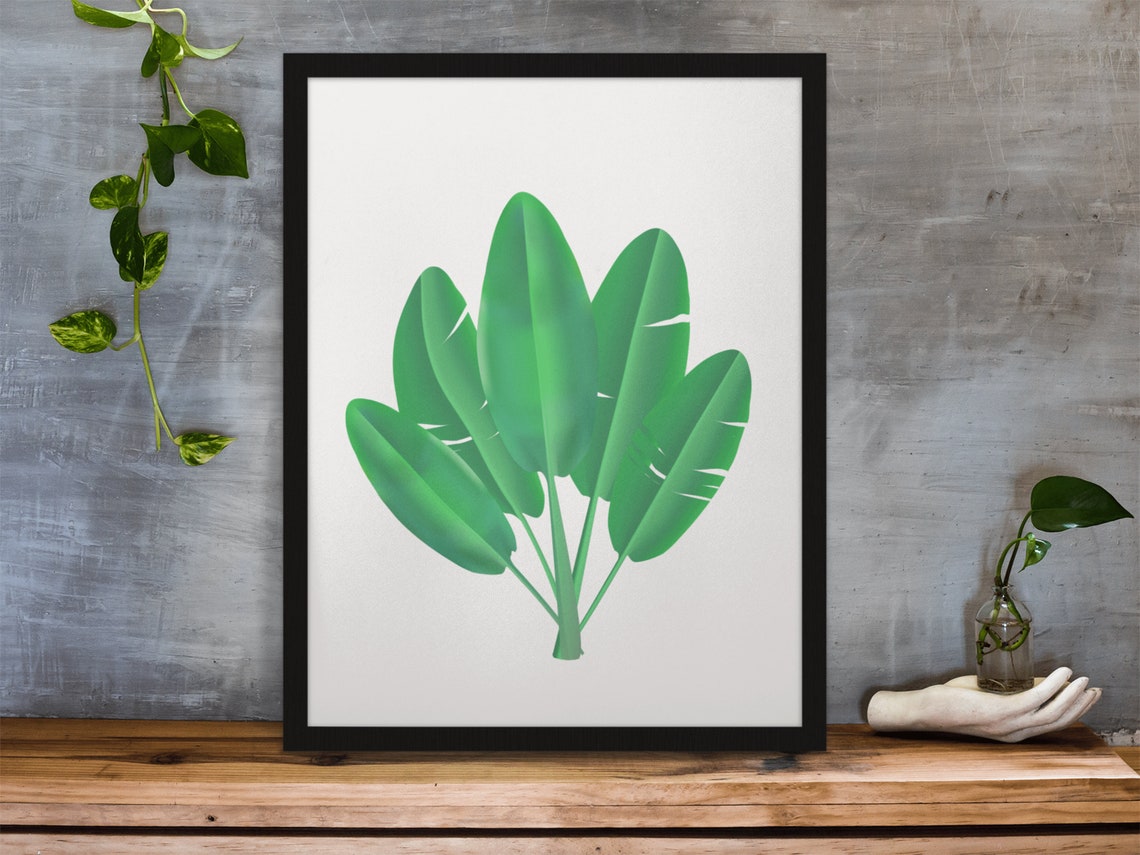 Banana Leaves Cluster Tropical Green Botanical Wall Decor Poster - Image 8