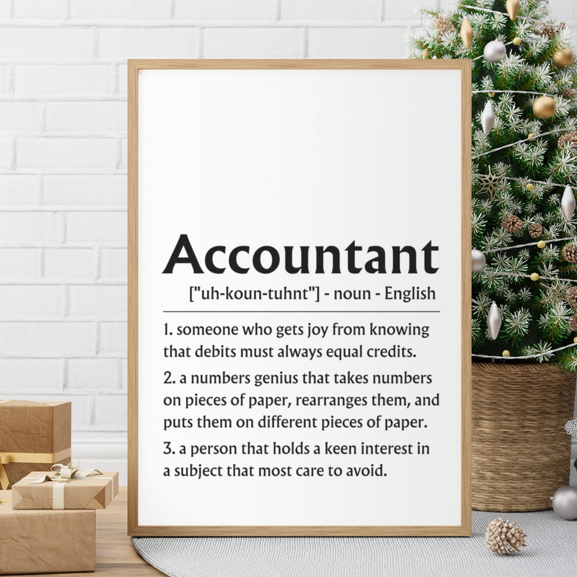 Accountant Definition Sign Debits Credits Funny Work Gift Poster - Image 2