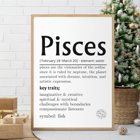 Pisces Zodiac Definition Water Sign Traits Birthday Wall Poster